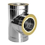 Dubultsienu izolētā dūmvada t-gabals 90&deg; &Oslash;150/250 &ndash; IT150-90