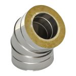 Dubultsienu izolētā dūmvada līkums 45&deg; &Oslash;150/250 &ndash; IK150-45