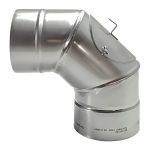 Skursteņa čaulas līkums 90&deg; &Oslash;225 ar revīzijas lūciņu (1mm) &ndash; WKRK225-90