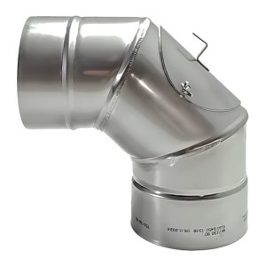 Skursteņa čaulas līkums 90&deg; &Oslash;250 ar revīzijas lūciņu (1mm) - WKRK250-90