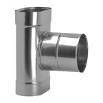 Ovālās skursteņa čaulas t-gabals 90&deg; 100&times;200 ar &Oslash;130 izeju platajā pusē &ndash; OT100X200/130-90