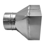 Skursteņa čaulas nestandarta adapteris &ndash; pāreja no &Oslash;120 uz taisnstūri vai ovālu (1mm) &ndash; WRZCK120