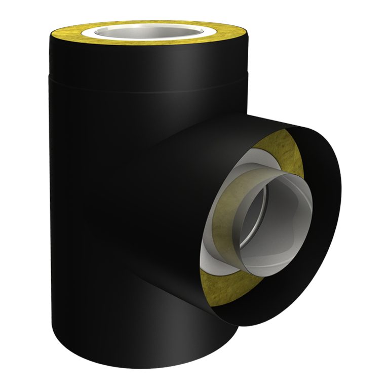 Smooth dubultsienu dūmvada t-gabals 90&deg; &Oslash;150/250 &ndash; ITSM150-90