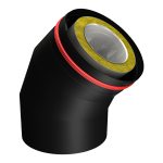 Aero trīssienu dūmvada līkums 45&deg; &Oslash;180/300 &ndash; AEKM180-45